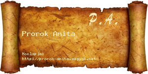 Prorok Anita névjegykártya